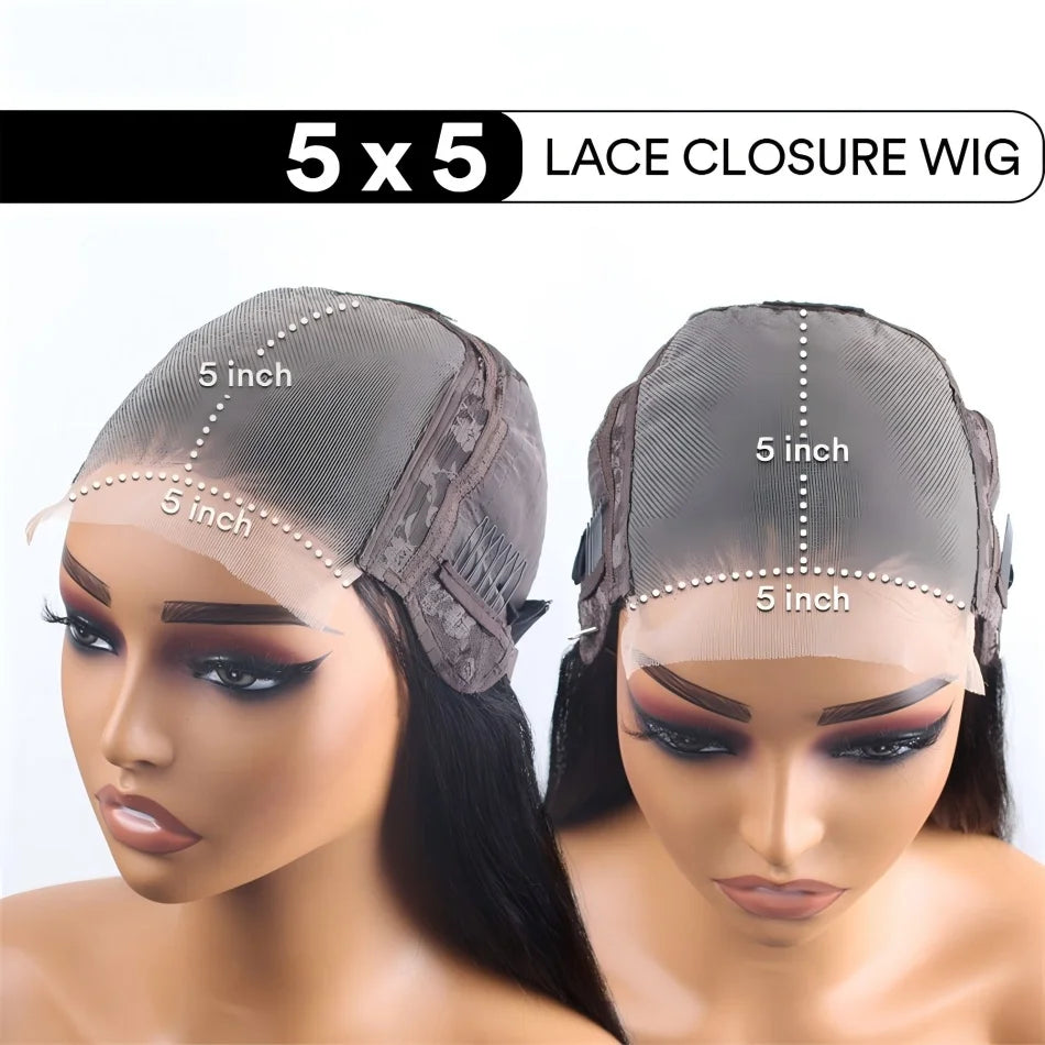 Perruque en cheveux humains, lisses noirs naturels avec lace frontale 360 transparente