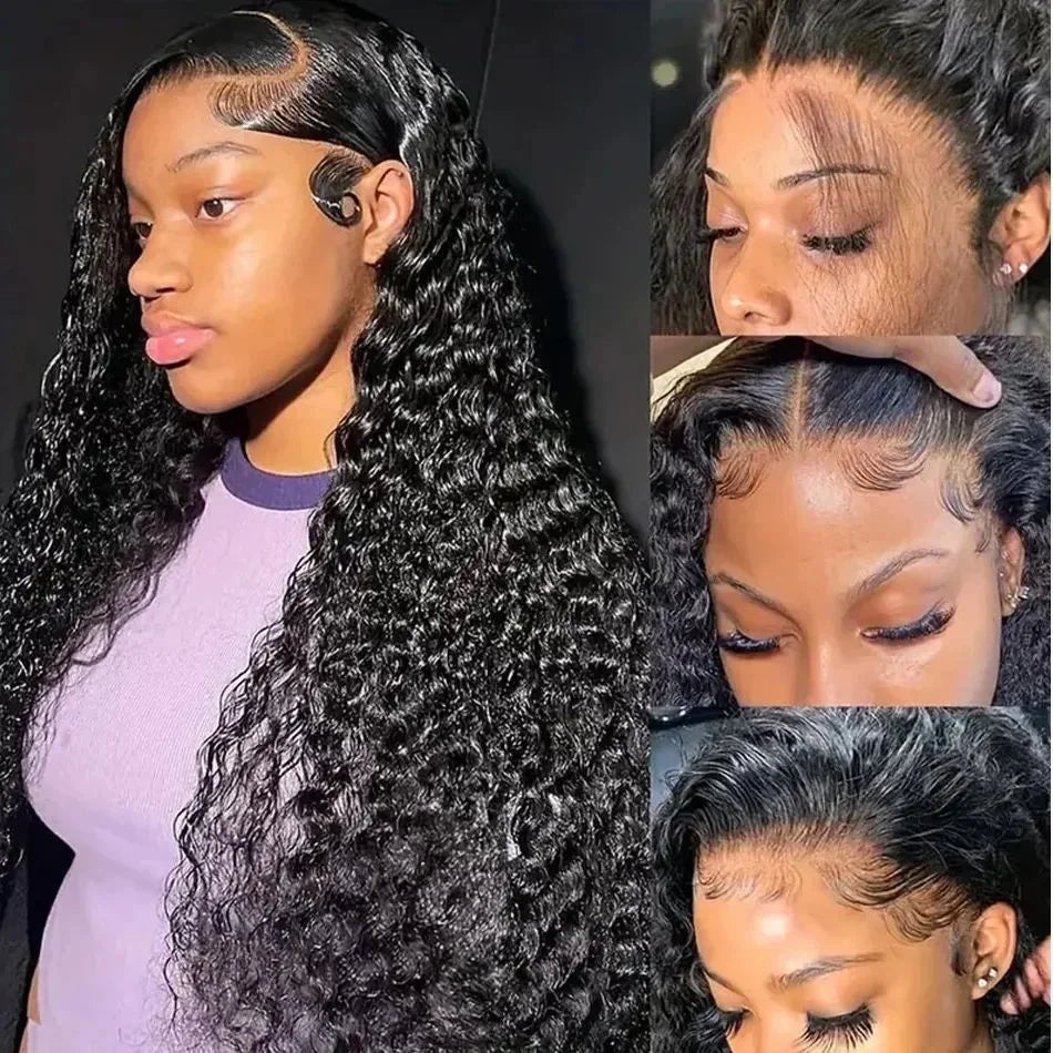 Perruque Lace Frontal  Deep wave, HD pré-épilée