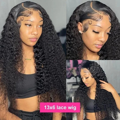 Perruque Lace Frontal  Deep wave, HD pré-épilée