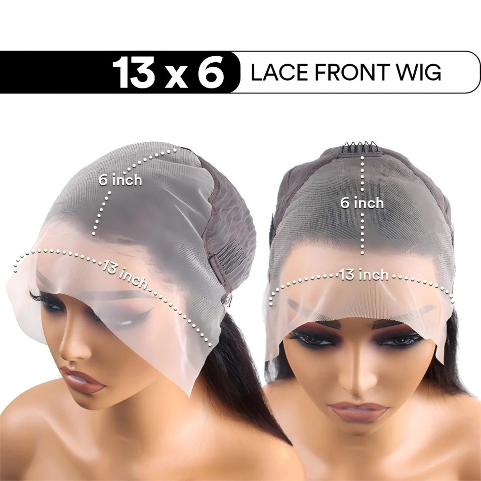 Perruque en cheveux humains, lisses noirs naturels avec lace frontale 360 transparente