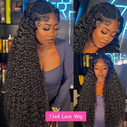 Perruque Lace Frontale HD 13x6 Deep Wave, 200 % de densité, cheveux humains bouclés, effet ondulé, pour femme noire.eux™